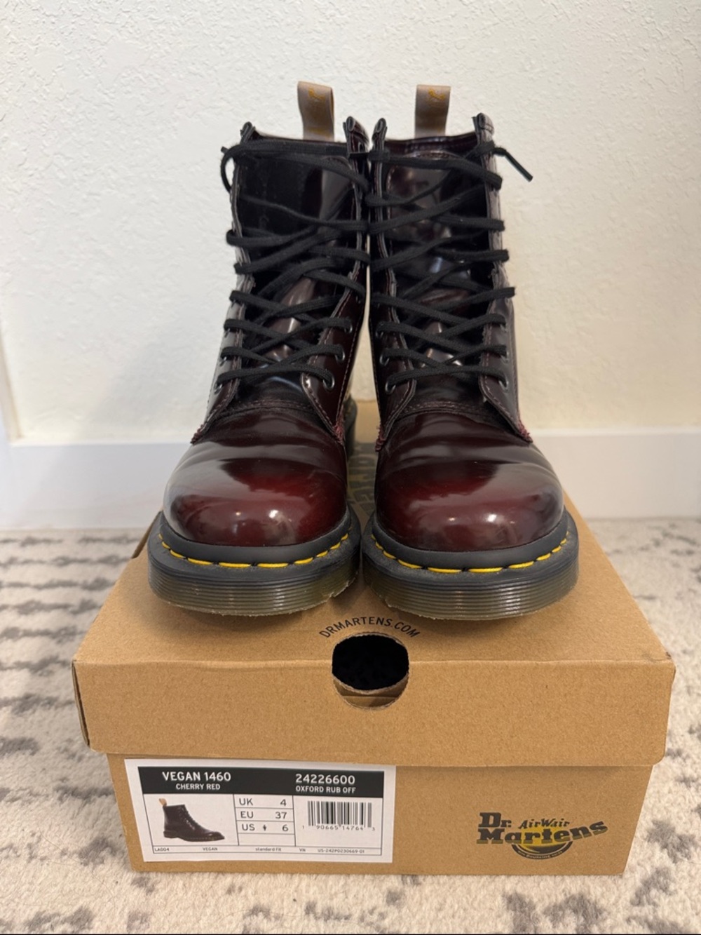 Dr. Martens Vegan 1460 Cherry Red Lace-Up Boots